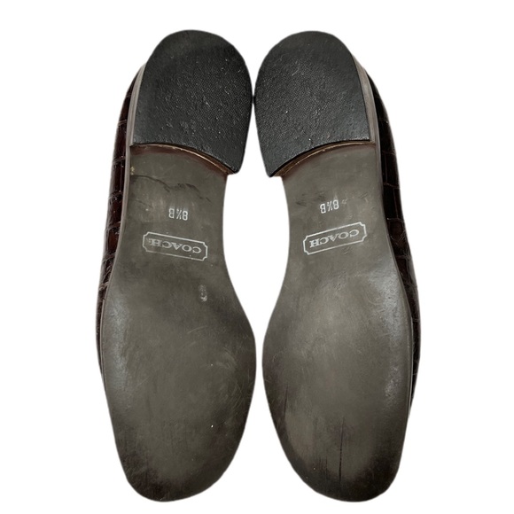 Vintage Coach Brown Leather Penny Loafers Size 8 1/2 B - Picture 9 of 10